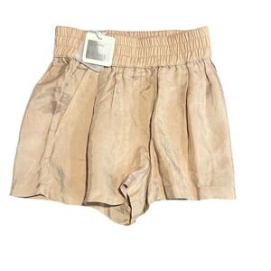 American Vintage Champagne Paperbag Shorts Cupro Vegan Silk XS NWT Mary Pocket